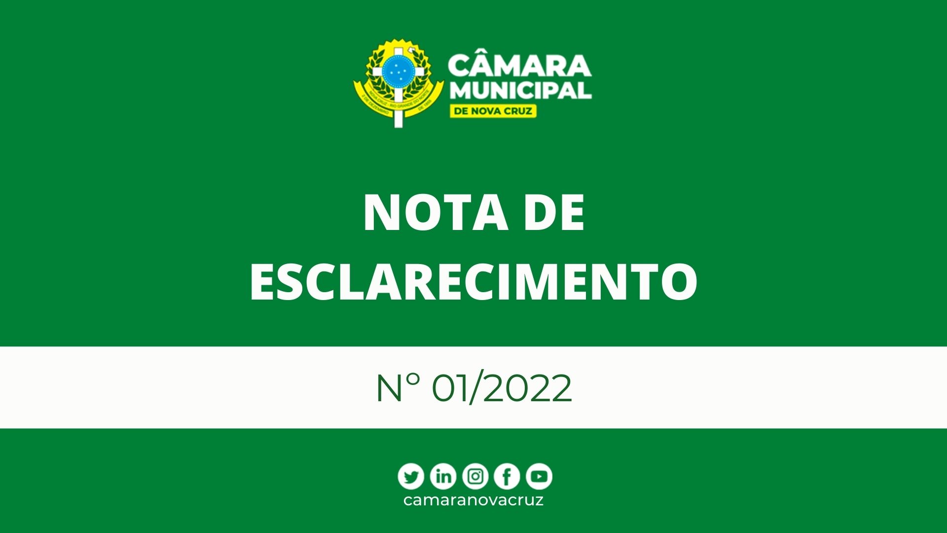 NOTA DE ESCLARECIMENTO Nº 01/2022